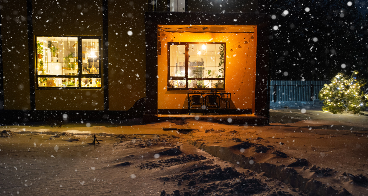 cozy home expensively heating their residence in february